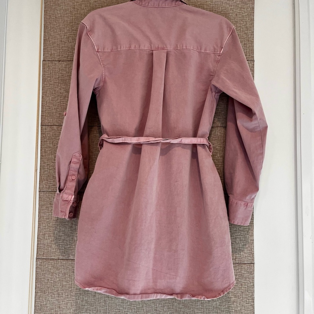 Abercrombie & Fitch Distressed Pink Shirt/Dress/Jacket - Picture 2 of 5